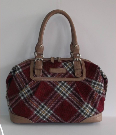 Wool Checker Boston Bag