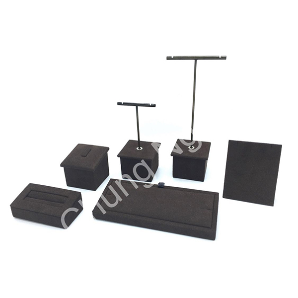 Brown Velvet Jewelry Display Set