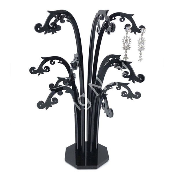 Black Plastic Earring Tree Stand