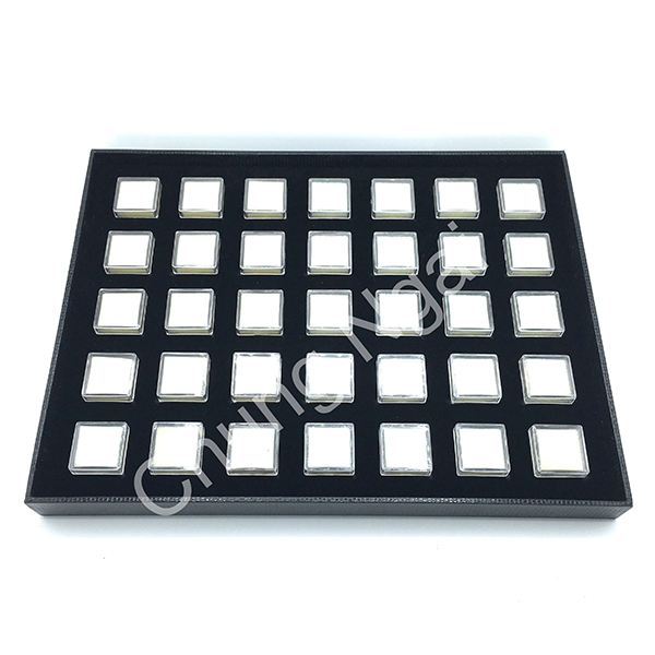 Black Gemstone Display Tray (Square)
