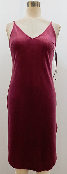 Ladies' Knitted Halter Velvet Evening Dress