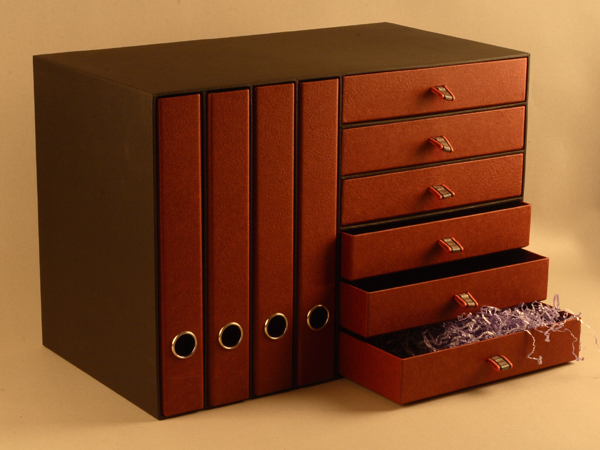 Folder Stand with Drawer (Red)
