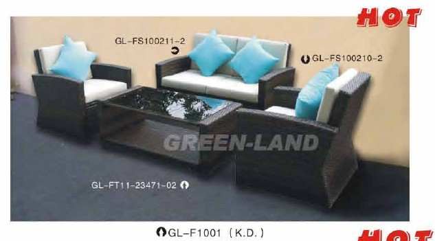Synthetic/plastic/pe Rattan Furniture Sofa Set Gl-f1001