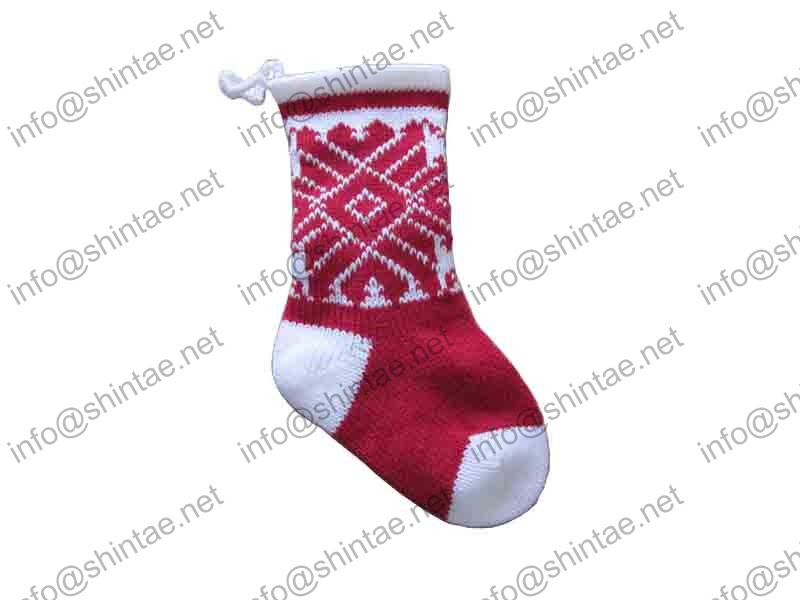 Christmas knitting stocking decoration, 40cm