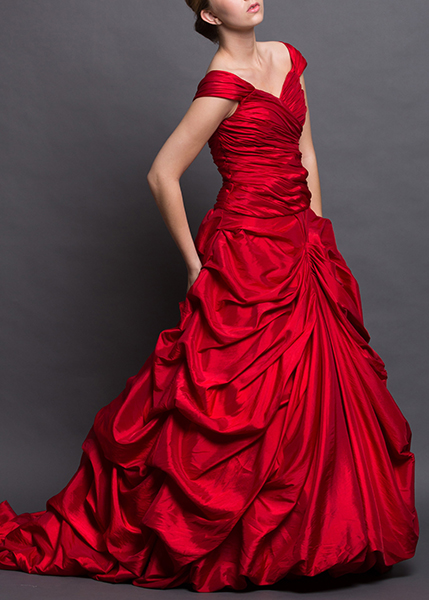 Tiered Layers Color Wedding Dress