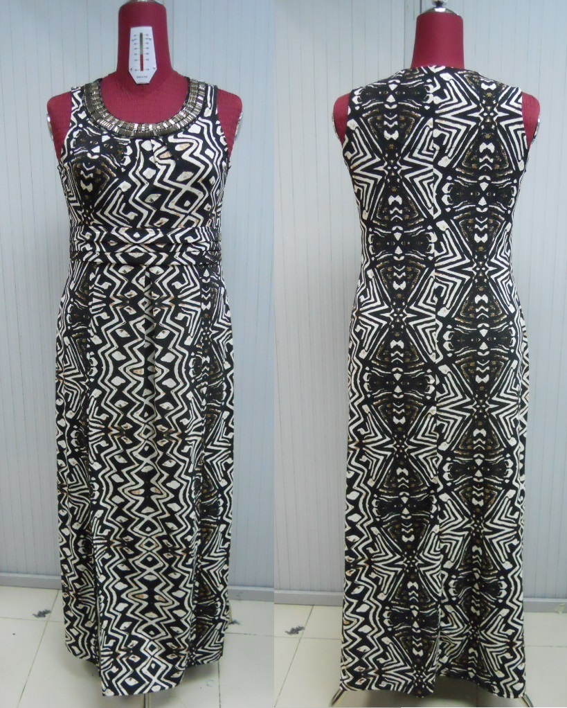 Printed Knitted Sleeveless Dress