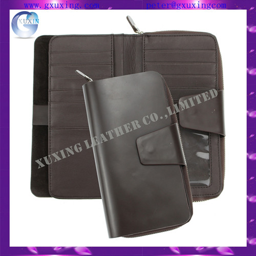 Sell Men's Genuine Leather Business Zipper travel wallet