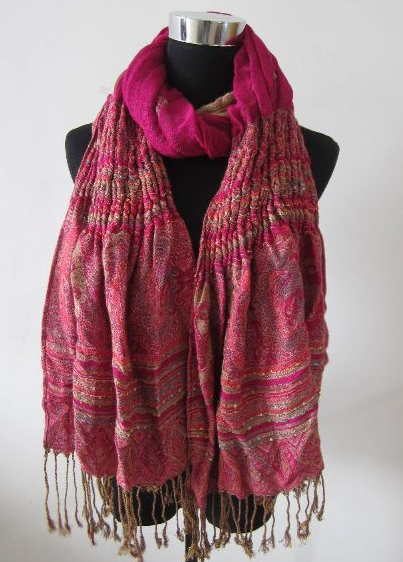 Paisley Jacquard Crinkle Scarf