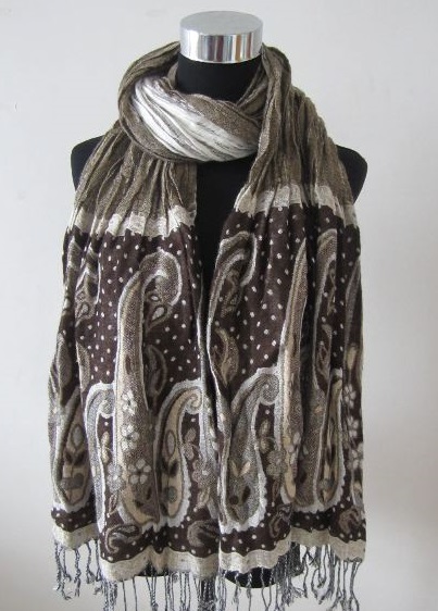 Paisley Jacquard Crinkle Scarf