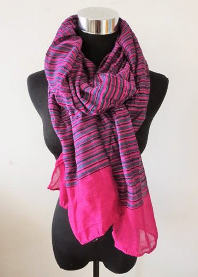 Stripe Crinkle Scarf