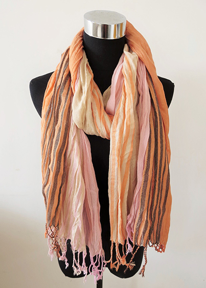 Stripe Crinkle Scarf