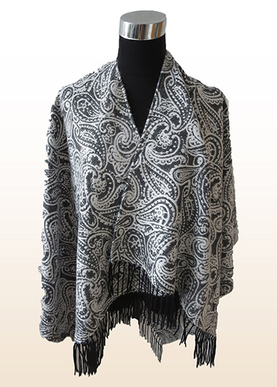 Paisley Jacquard Poncho