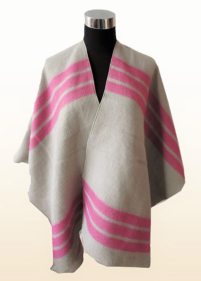 Felt Stripe Poncho