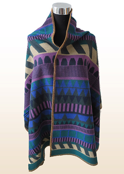 Geometry Jacquard Poncho