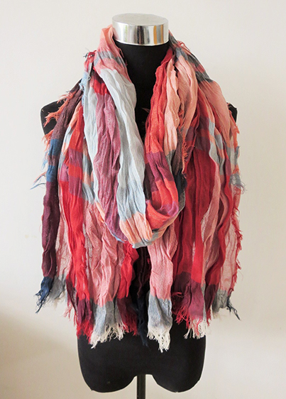 Raw-edge Check Scarf