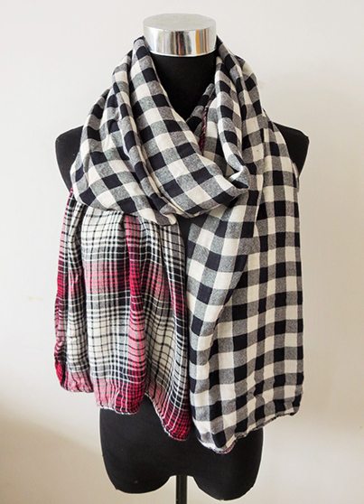 Double-sided Check Scarf