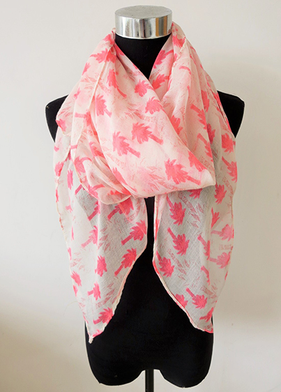 Tree Print Square Scarf