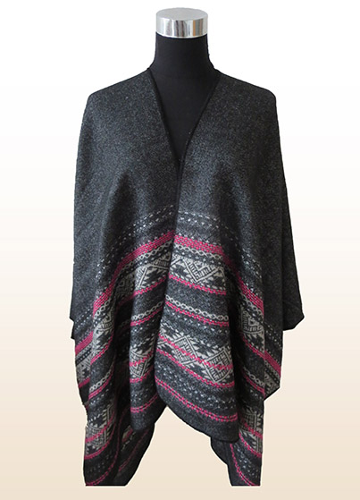 Geometry Jacquard Poncho