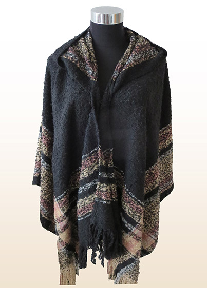 Felt Check Poncho