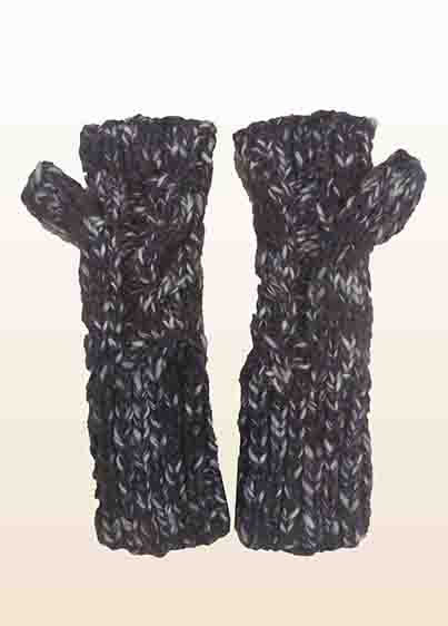 Fingerless Melange Gloves