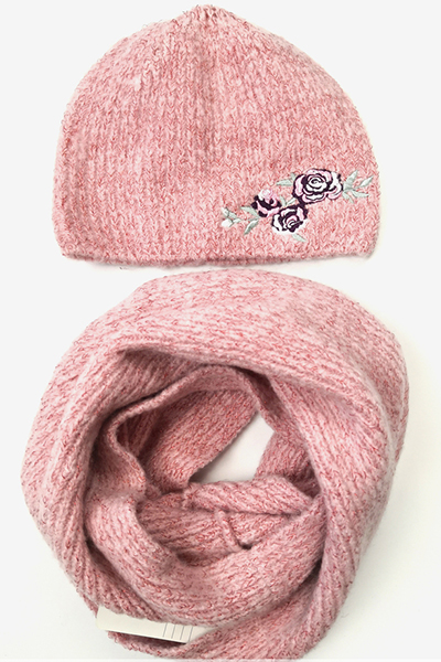 Rose Applique Knitted Set