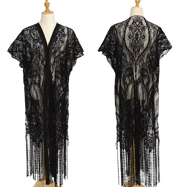 Floral Lace Long Poncho