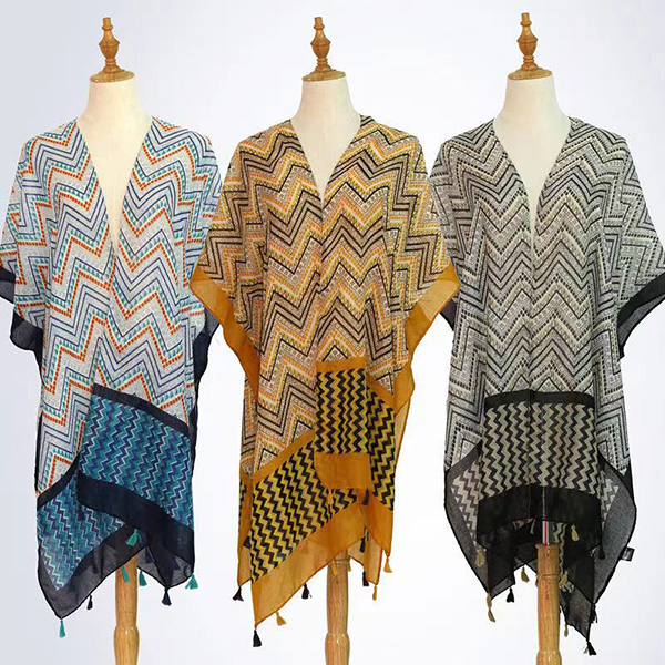 Geometry Print Poncho