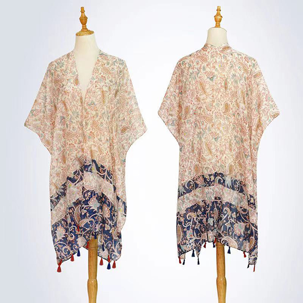 Paisley Print Poncho