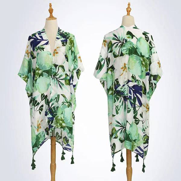 Floral Print Poncho