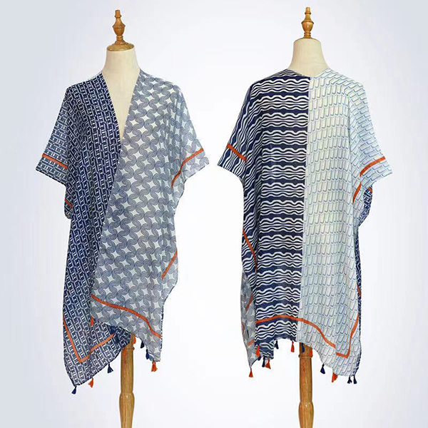 Monogram Print Poncho