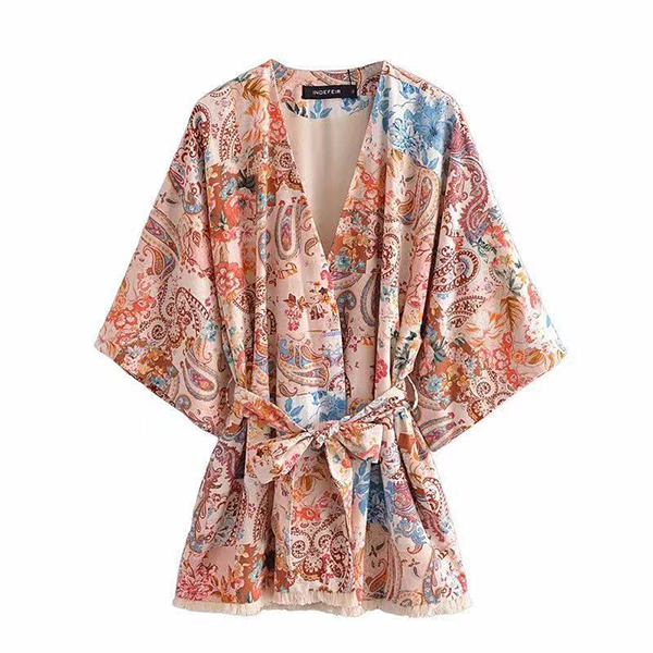 Paisley Floral Print Poncho