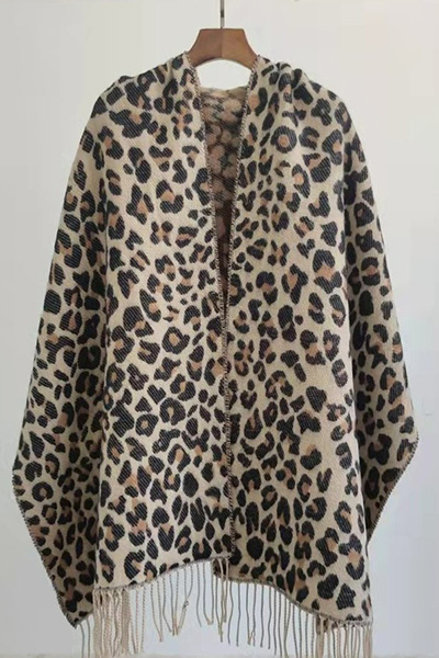 Animal Jacquard Poncho