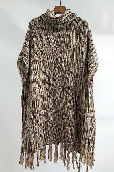 Knitted Textured Poncho