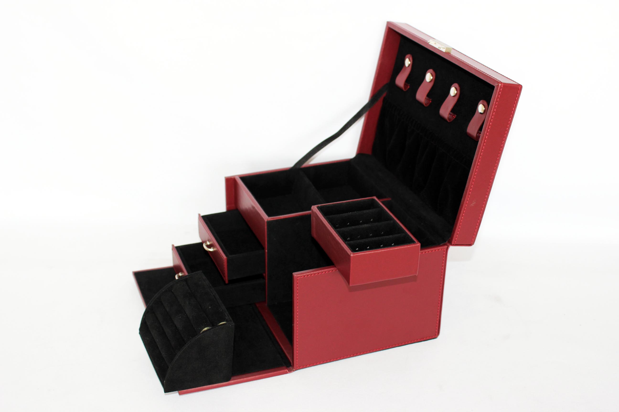 Customized Handmade Deluxe Leather Jewelry Box& Cosmetic Box For Lady