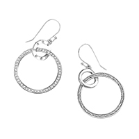 Detachable Fish Hook Earrings with Rhinestones