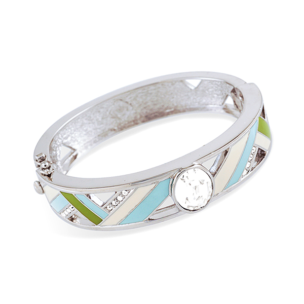 Bangle with Rhinestones and Enamel