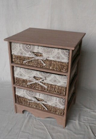 Sell Wooden Cabinet With Willow Basket
