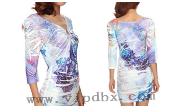 Heat Transfer Sublimation Print Long Dress
