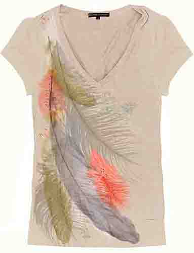 Large Feather Sublimation Transfer Printing Tee Shirt