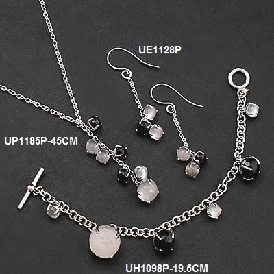 925 Sterling Silver Jewelry Set With Rhodium Plating