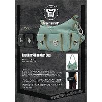 Cow Leather Top Zipper Closure Unisex Shoulder Bag / Crossbody Bag