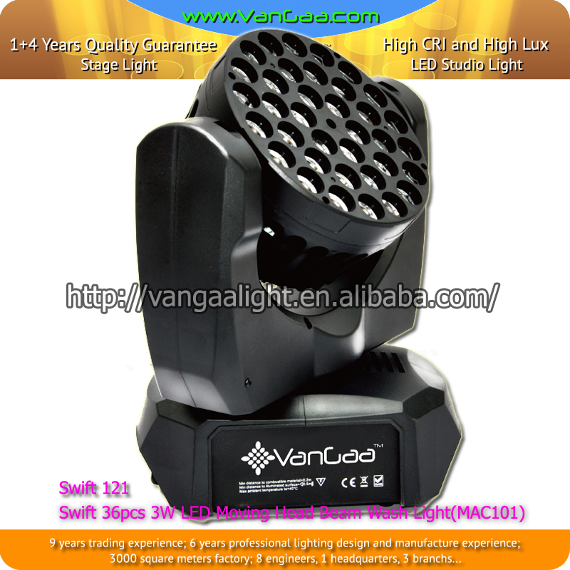 Martin similiar mac101 RGB 36*3w led sweeper beam moving head light