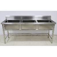 Thicken kitchen 304 stainless steel sink sink Three-slot wash bowl stainless steel sink wash double