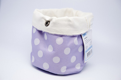 Color Cotton Egg Warmer Basket With 4 Partition And White Dots Pattern