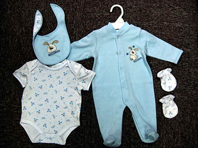 Romper+Bodysuit+Bib+Mitten / Set