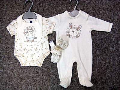 Romper+Bodysuit+Bib+Mitten / Set