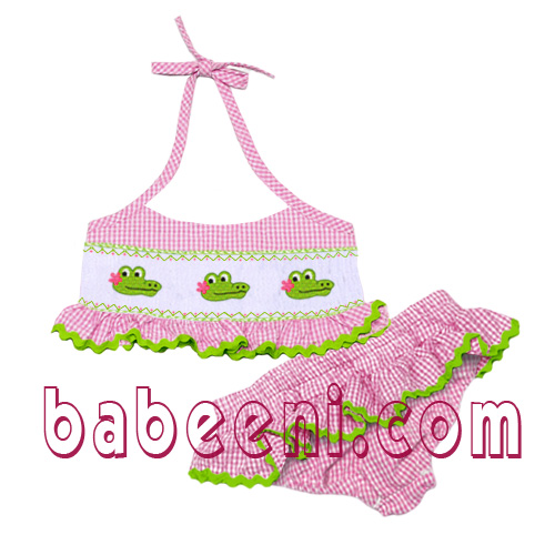Alligator Smocked Swimwear