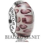 PANDORA Murano Snow Leopard Bead with Sterling Core