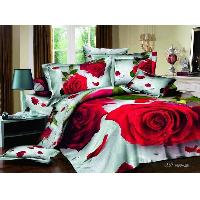 Sell Red rose bedding set/bed linen/bed sheet/ 100% cotton 3d oil paint bedding set high quality luxury r