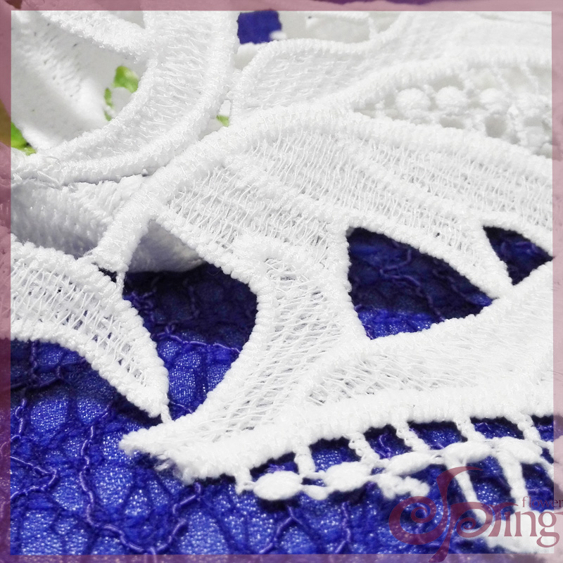 White guipure lace fabric